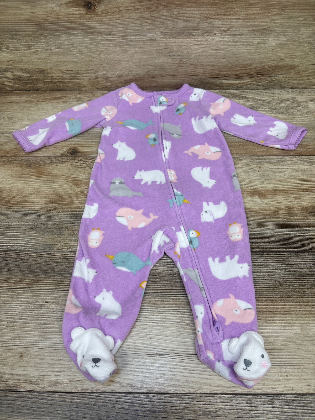 Just One You Animal Blanket Sleeper Purple sz 6m