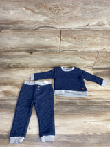7 For All Mankind 2pc Quilted Sweatshirt Set Navy sz 18m