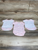 Burt's Bees Baby 3pk Bodysuits Pink/White sz 0-3m