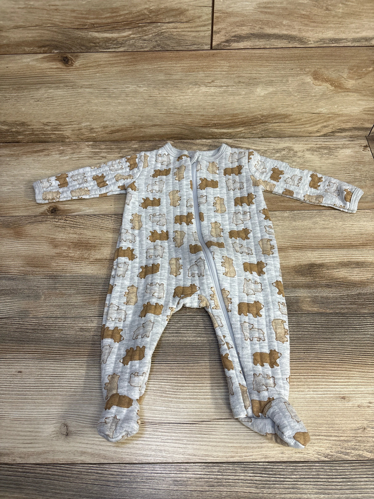 Duck Duck Goose Thick Bear Sleeper Grey sz 3-6m
