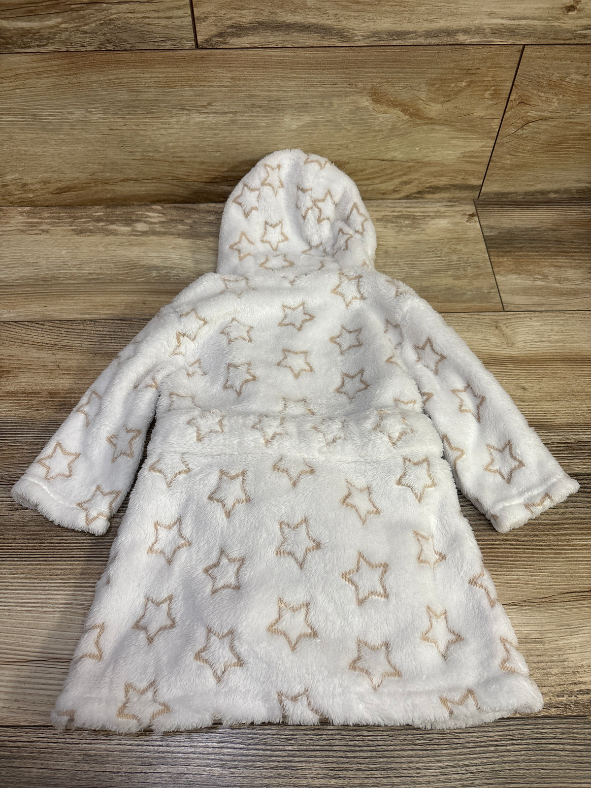 DKNY Star Print Plush Bath Robe White sz 6-9m