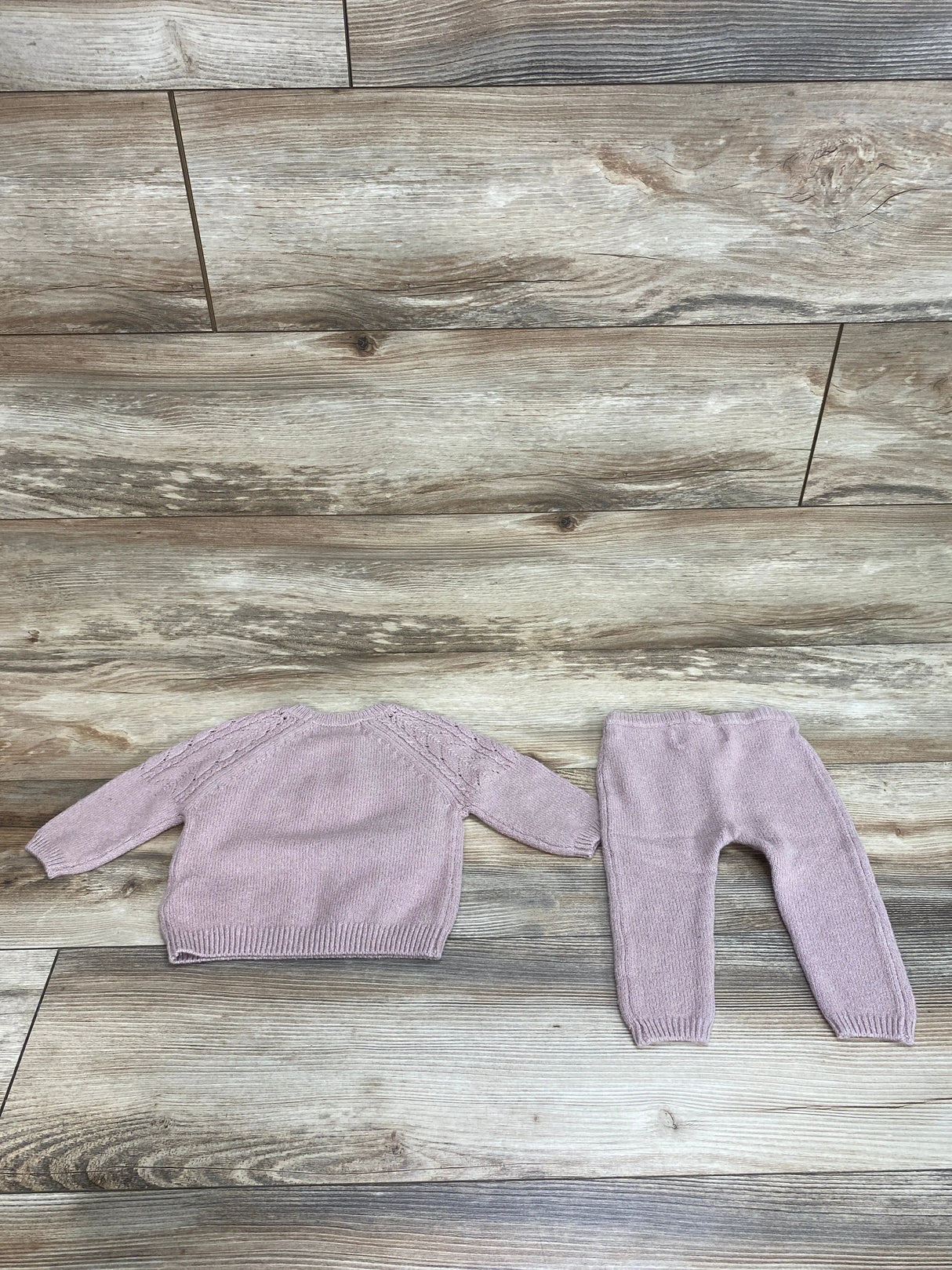 Old Navy 2pc Pointelle Knit Pullover Sweater Set Pink sz 6-12m