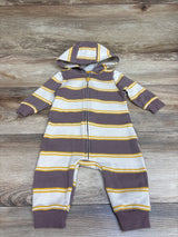 Carter's Striped Hooded Coverall Brown sz 6m
