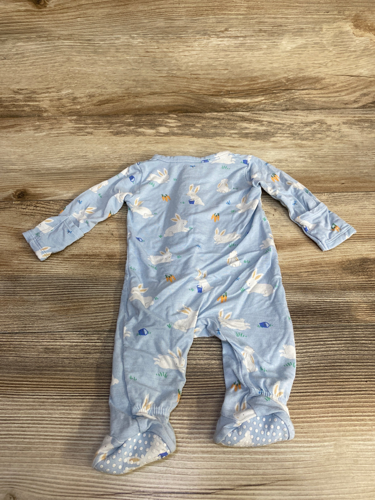 Angel Dear Bunny Print Zippered Footie Blue sz Newborn