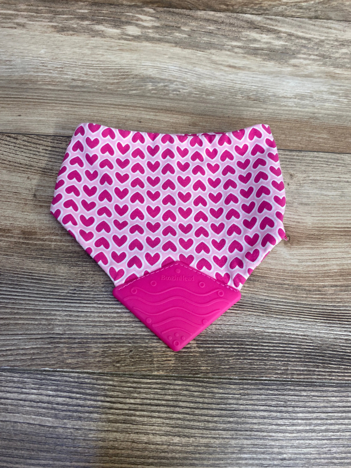 BooginHead Drool / Teething Bib Hot Pink Hearts 3-18m - Me n Mommy To Be