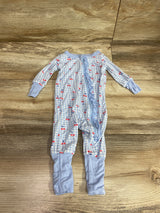Sleep On It Cherry Print Bamboo Ruffle Convertible Sleeper Blue sz 0-3m