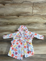 Floral Plush Robe White sz 0-9m