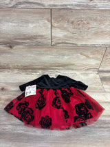 NEW Mia & Mimi 2pc Velvet Rose Dress Black sz 0-3m