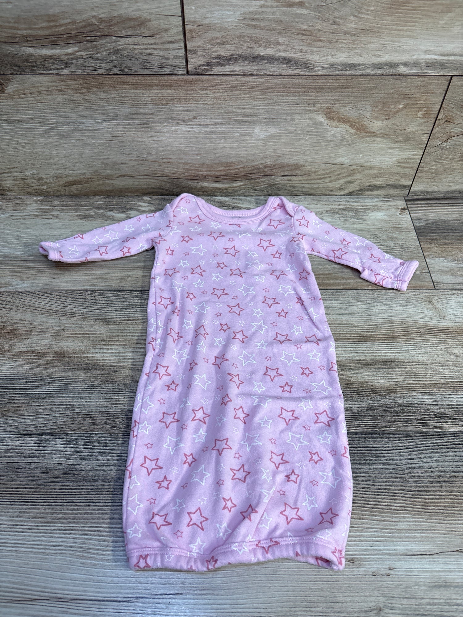 Luvable Friends Star Print Sleep Gown Pink sz Preemie/Newborn