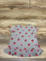 Cat & Jack Strawberry Peplum Top Grey sz 5T