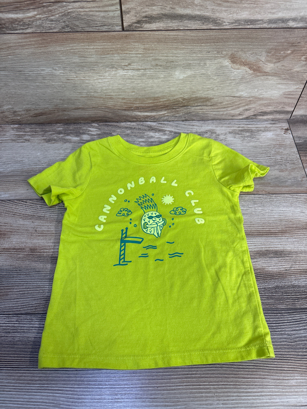 Cat & Jack Cannonball Club Shirt Lime sz 3T