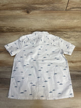 NEW OshKosh Shark Print Button Up Shirt White sz 4T