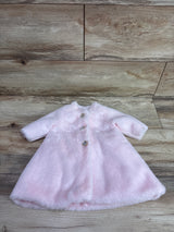 Blueberi Boulevard 2pc Faux Fur Coat & Sleeveless Dress Set Pink sz 3m