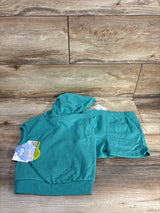 NEW Bluey 2pc Are We There Yet Sleeveless Pull Over Hoodie & Bottoms Set Teal sz 12m