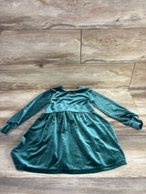 Cat & Jack Velvet Bow Dress Emerald sz 5T