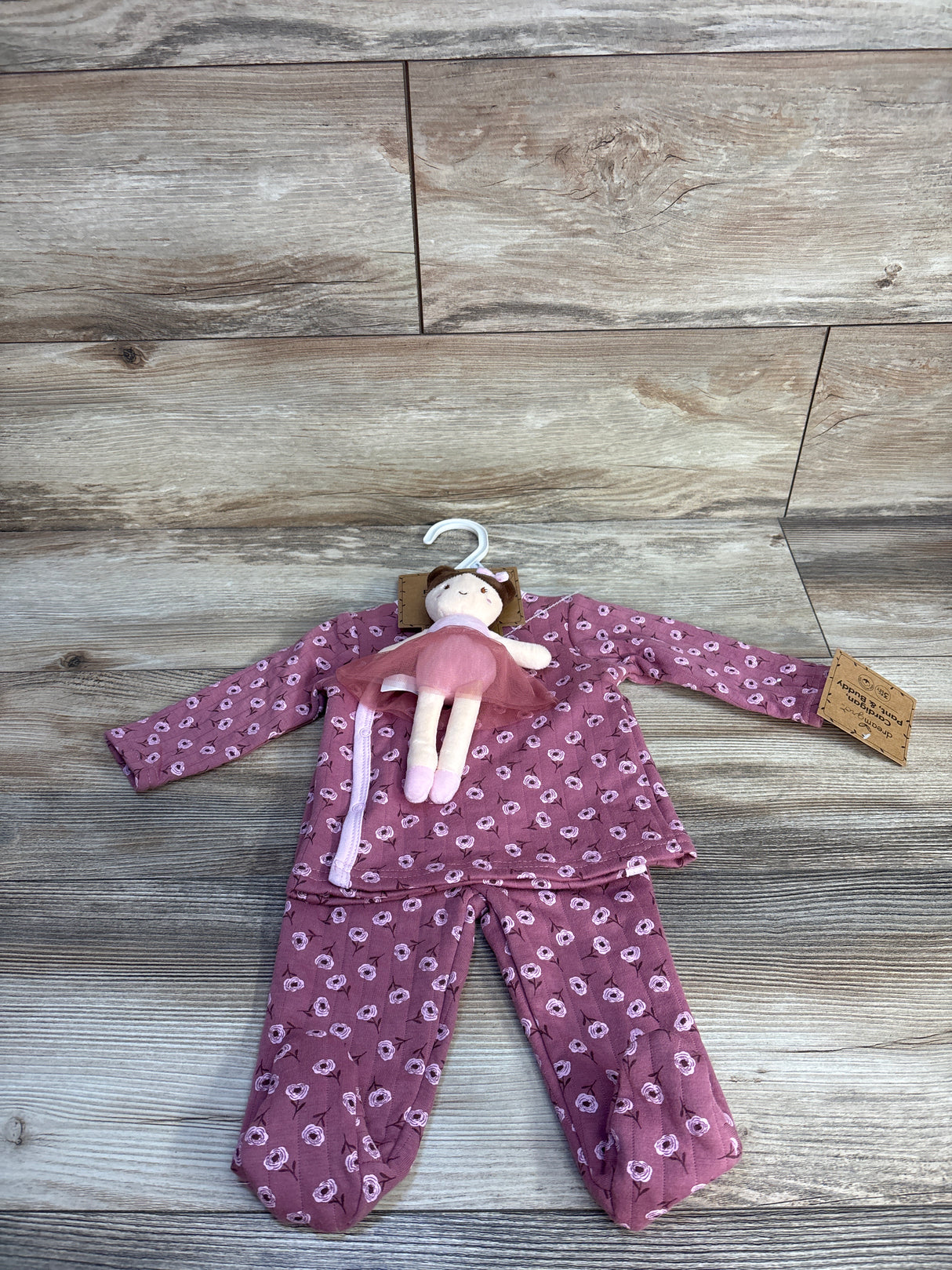 NEW Dreamgro 3pc Quilted Cardigan, Pants, & Buddy Set Pink sz 3-6m