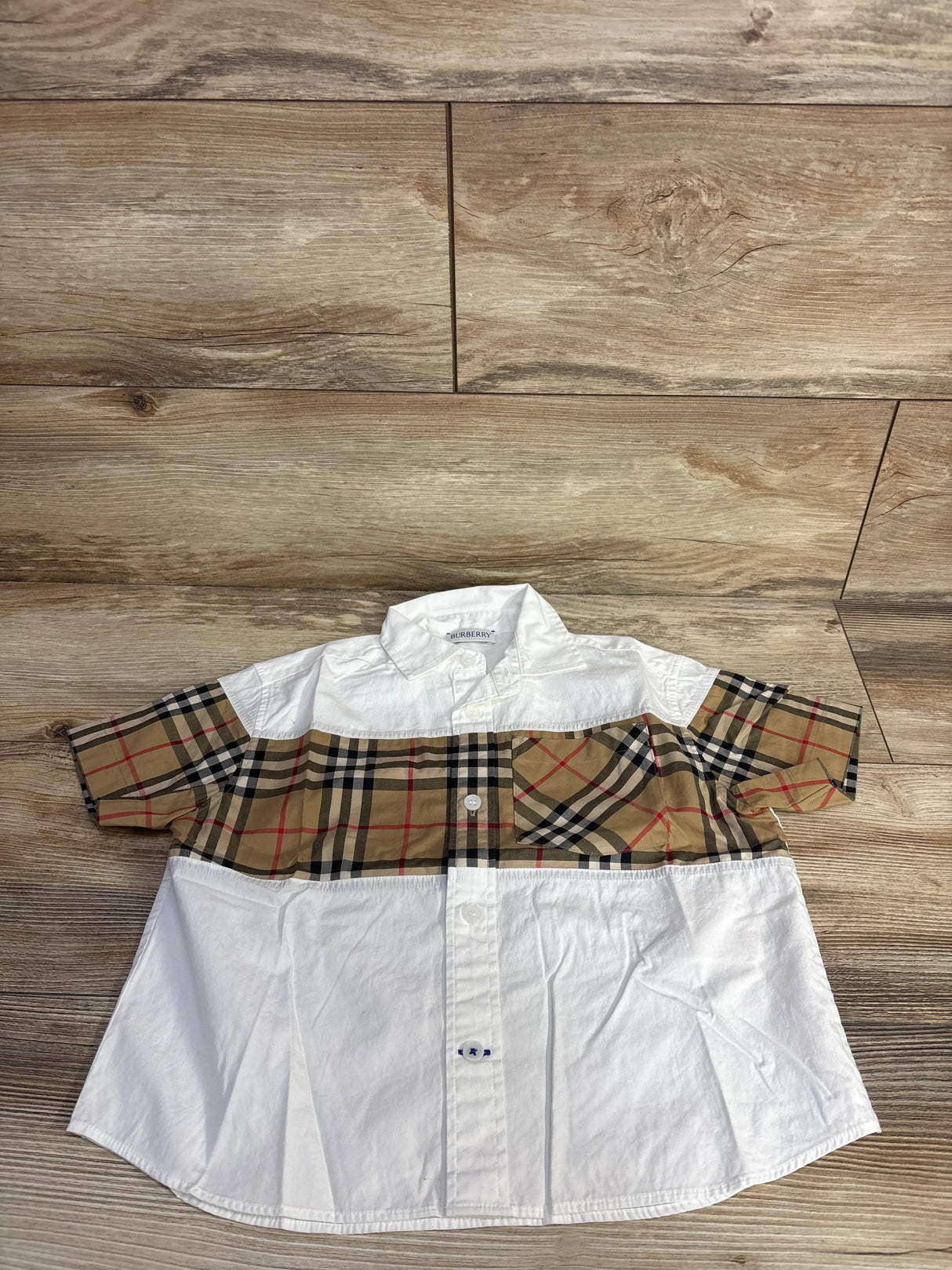 Burberry Devon Check Panel Shirt White sz 4T
