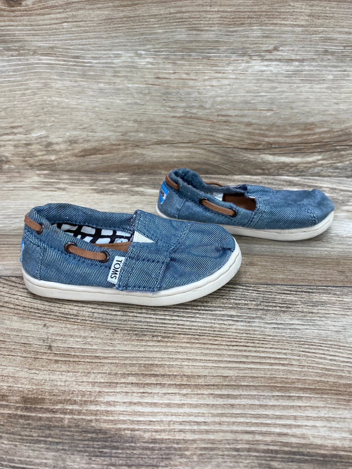 Toms Bimini Chambray Shoes Blue Sz 6c