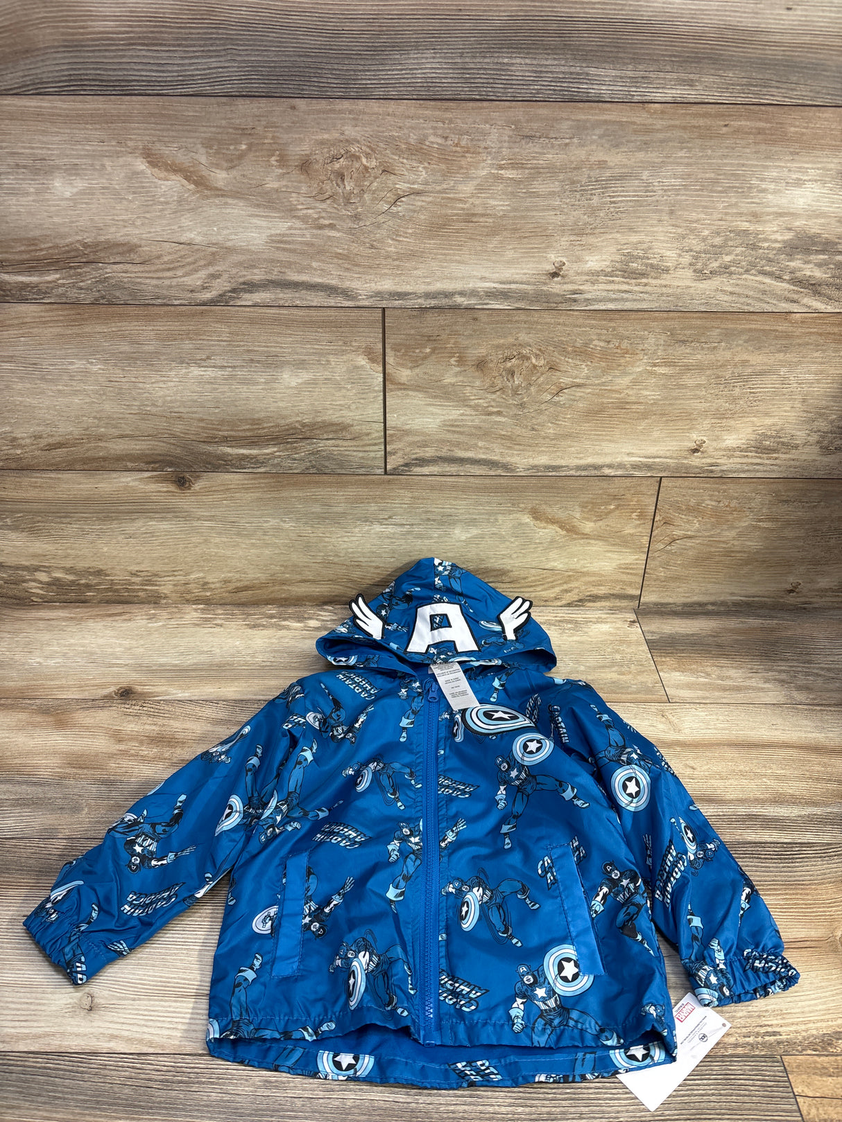 NEW Marvel Captain America Windbreaker Jacket Blue sz 4T