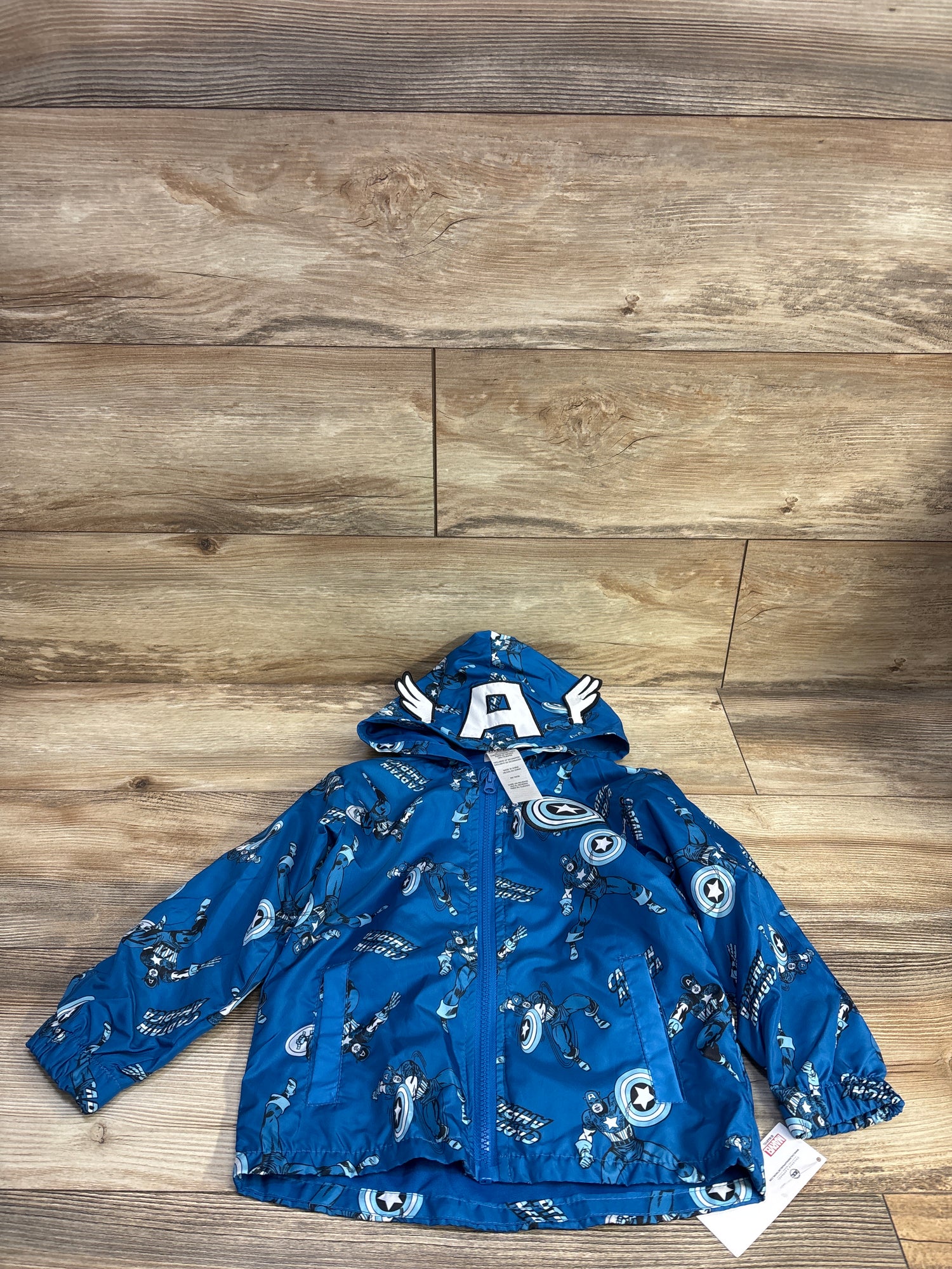 NEW Marvel Captain America Windbreaker Jacket Blue sz 4T