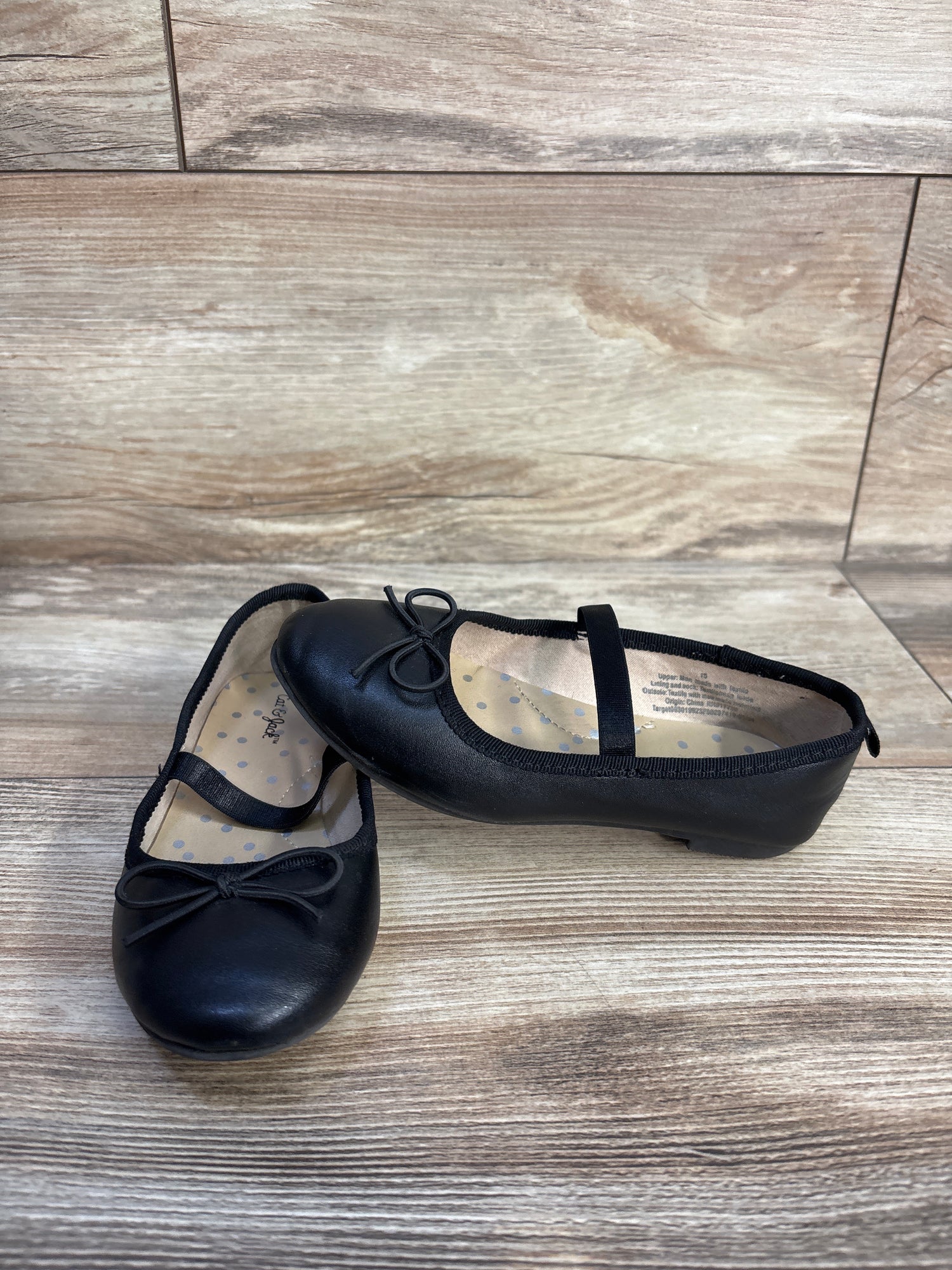 Cat & Jack Nora Slip-On Ballet Flats Black sz 10c