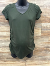 Full Moon Maternity Open Back Shirt Olive sz Medium