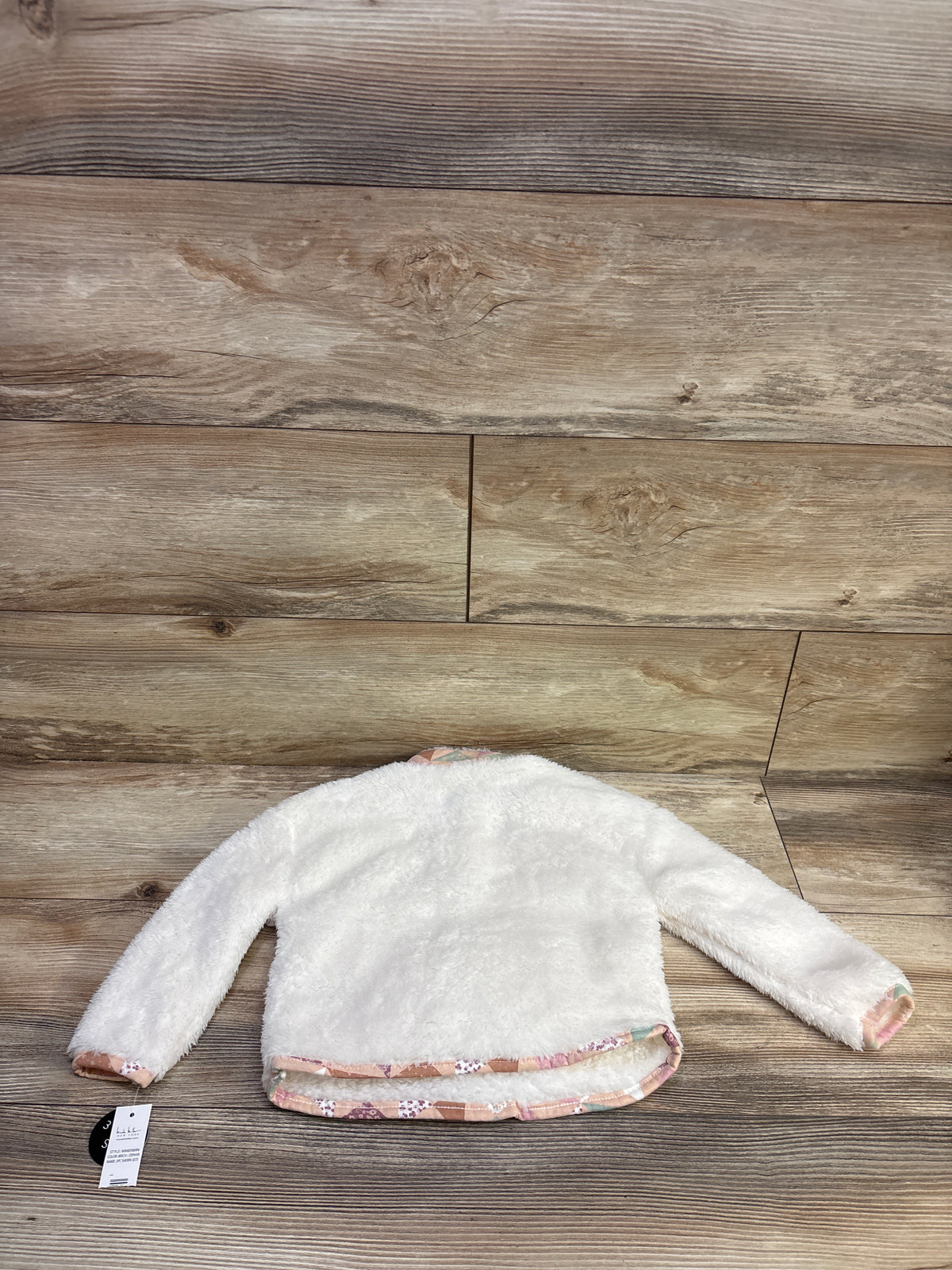 NEW Nicole Miller Faux-Fur Henley Jacket White sz 24m