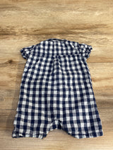 7 For All Mankind Gingham Romper Blue sz 12m