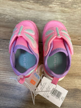 Pink and purple toddler shoes with butterfly design on wood floor, Carter's brand, new with tags