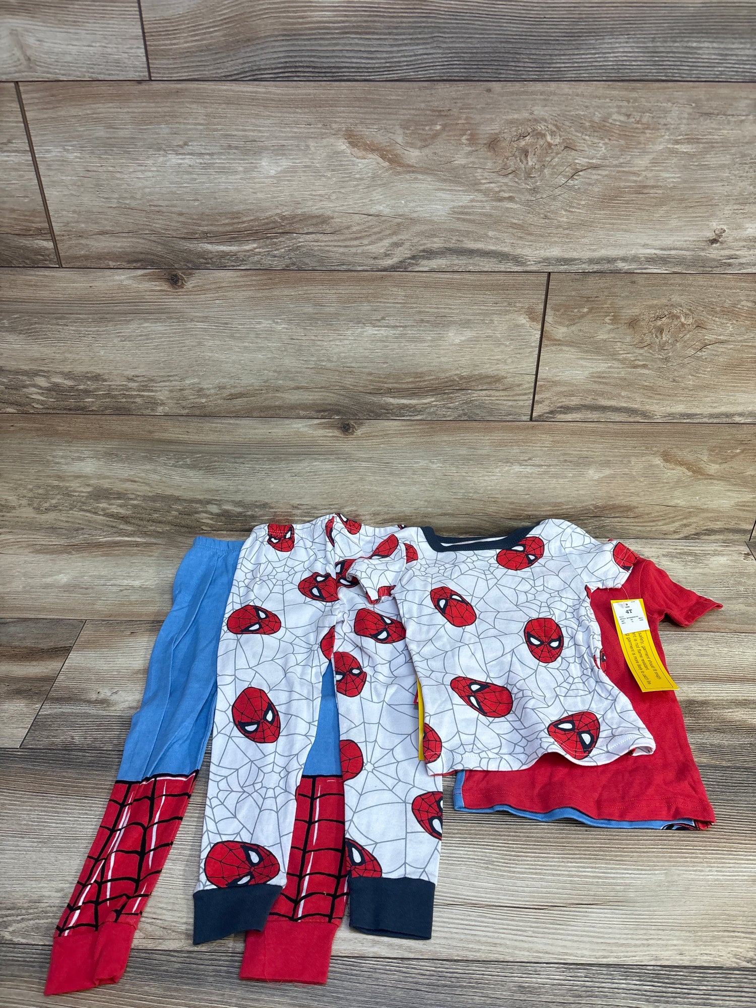 NEW Marvel Spider-Man 4pc Pajama Set Red/White sz 4T