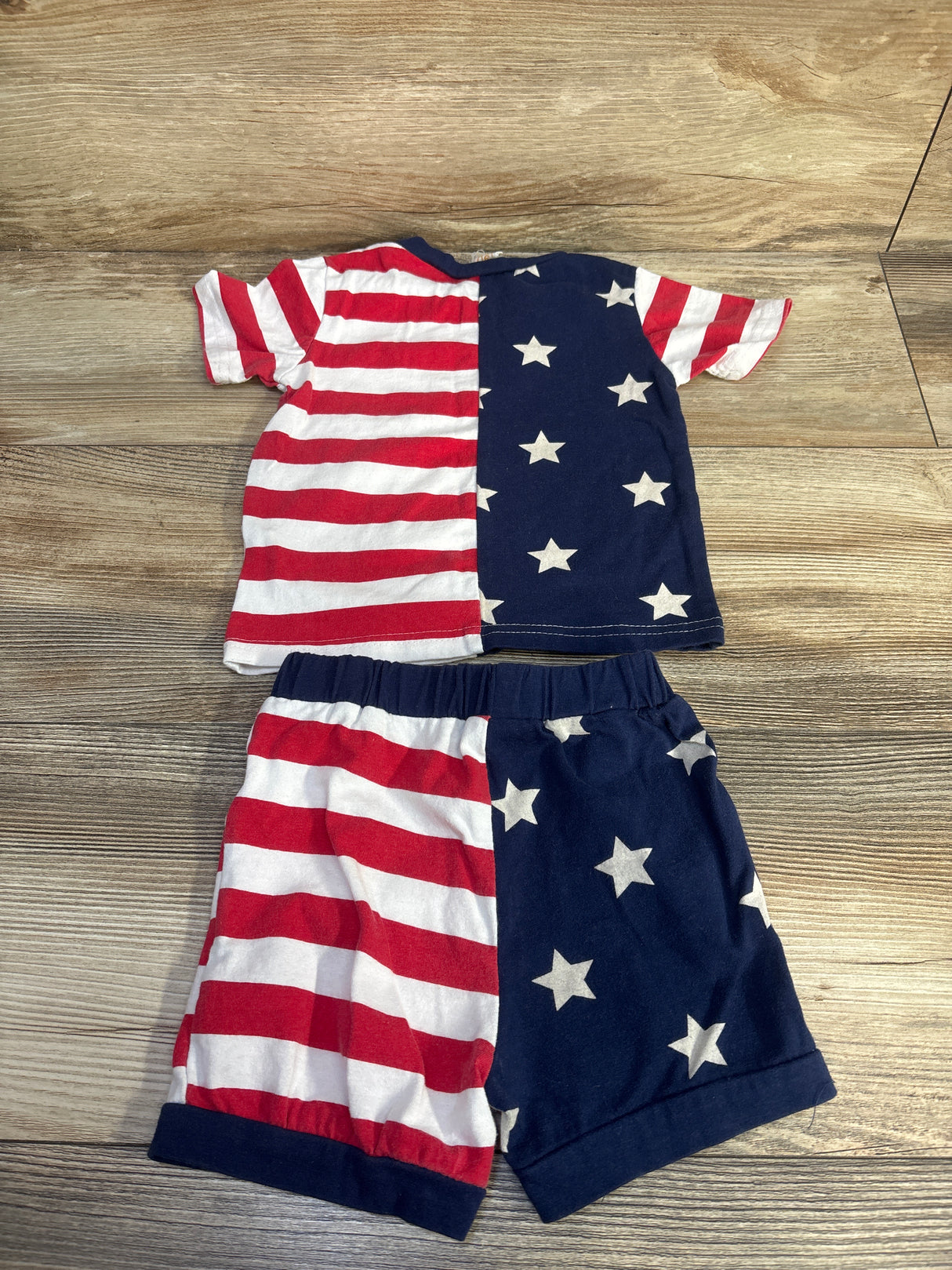 American Flag 2pc Shirt & Shorts Set Navy sz 12-18m
