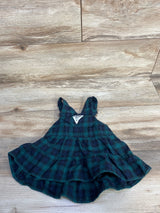 OshKosh Plaid Overall Dress Green sz 6m