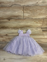 Audrey Camille Floral Stars Tulle Dress Lavender sz 12m