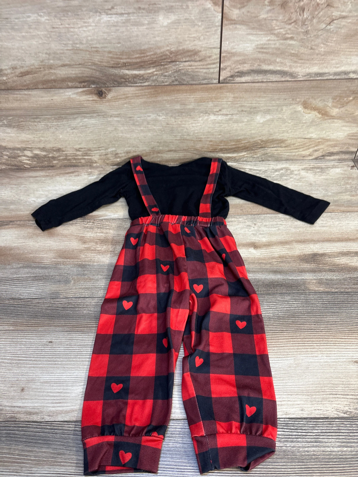 2pc Mama's Little Valentine Bodysuit & Suspender Set Black sz 9-12m