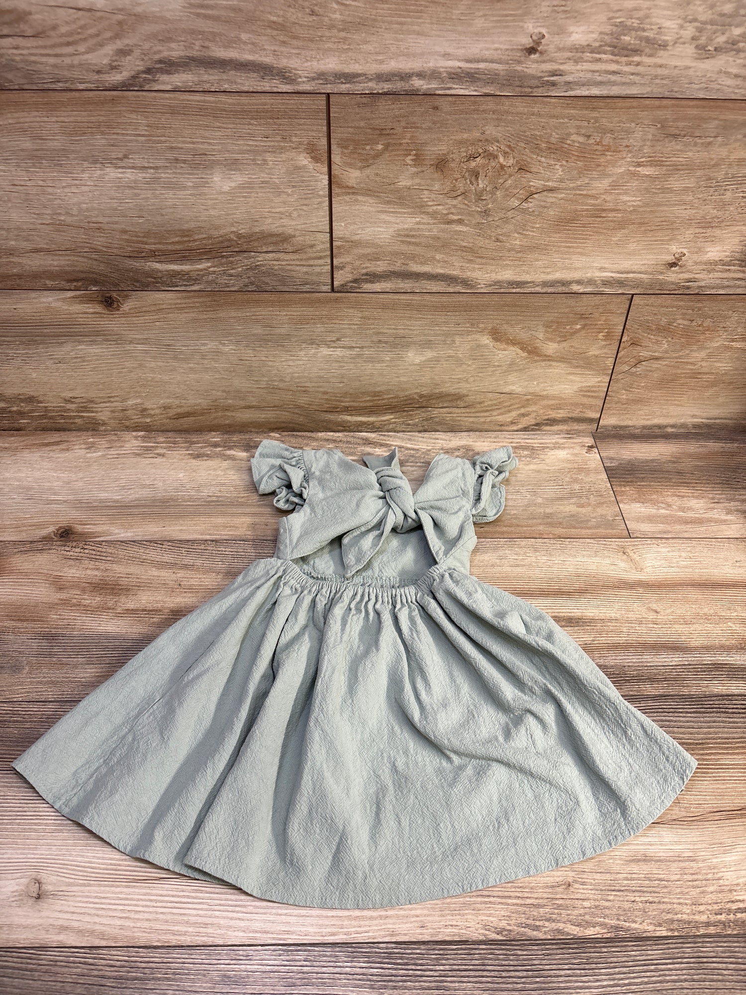 Flutter Sleeve Dress Green sz 2-3T