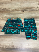 Cat & Jack 2pc Fair Isle Dino Pajama Set Green sz 2T