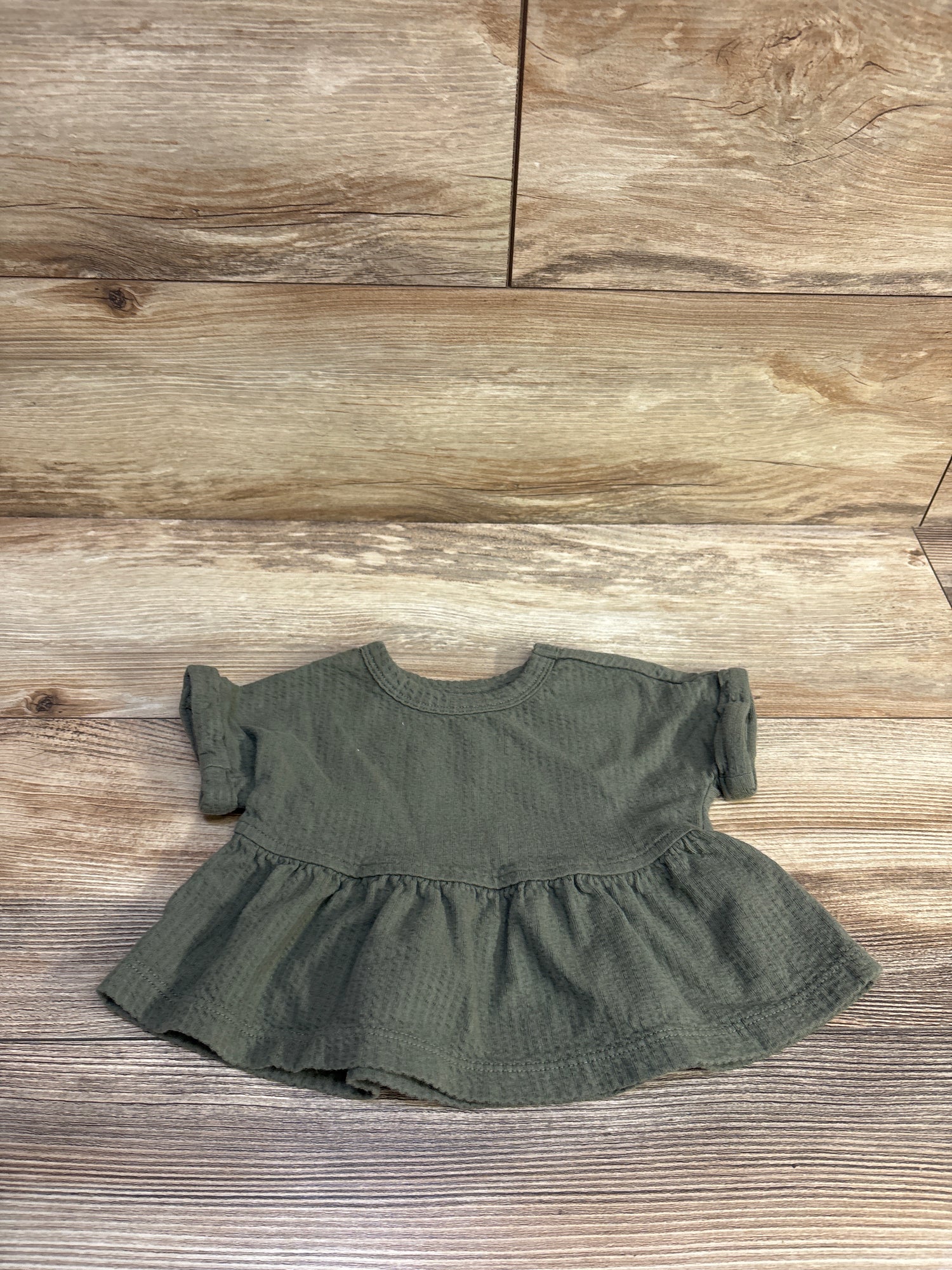 NWOT Cat & Jack Peplum Top Green sz 12m