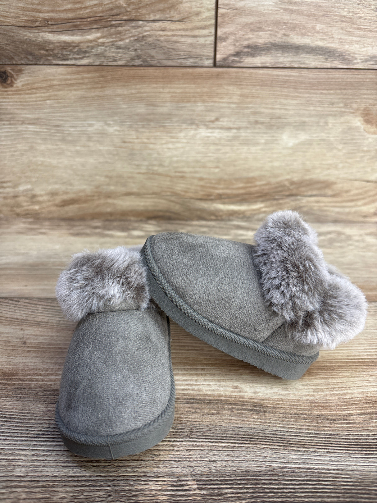 First Steps by Stepping Stones Faux Fur Boots Grey sz 3c