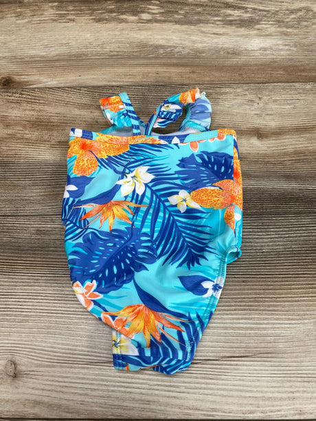 Children's Place Aqua 1Pc Tropical Swimsuit sz 0-3m - Me 'n Mommy To Be