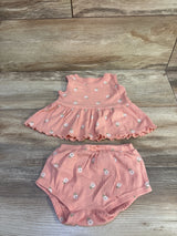Carter's 2pc Ribbed Floral Pink Tank & Boomers Pink sz 6m