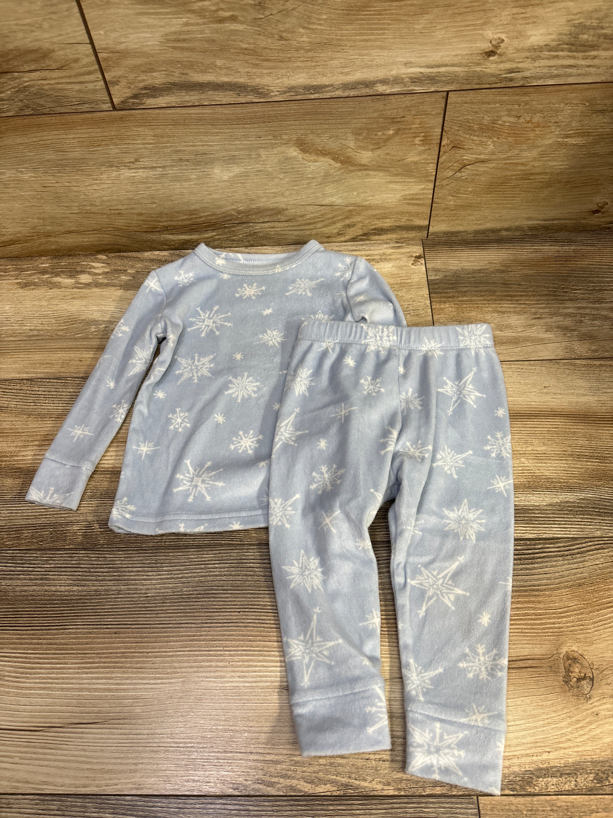 Cat & Jack 2pc Velour Snowflake Pajama Set Blue sz 18m