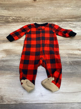 Carter's Plaid Blanket Sleeper Red sz 3m