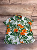 Art Class Tropical Button-Up Shirt Green sz 2T