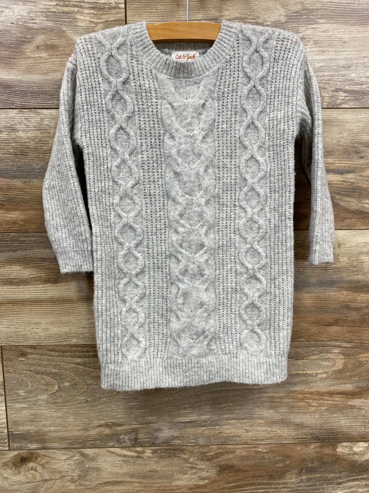Cat & Jack Cable Knit Sweatshirt Dress Grey sz 2T