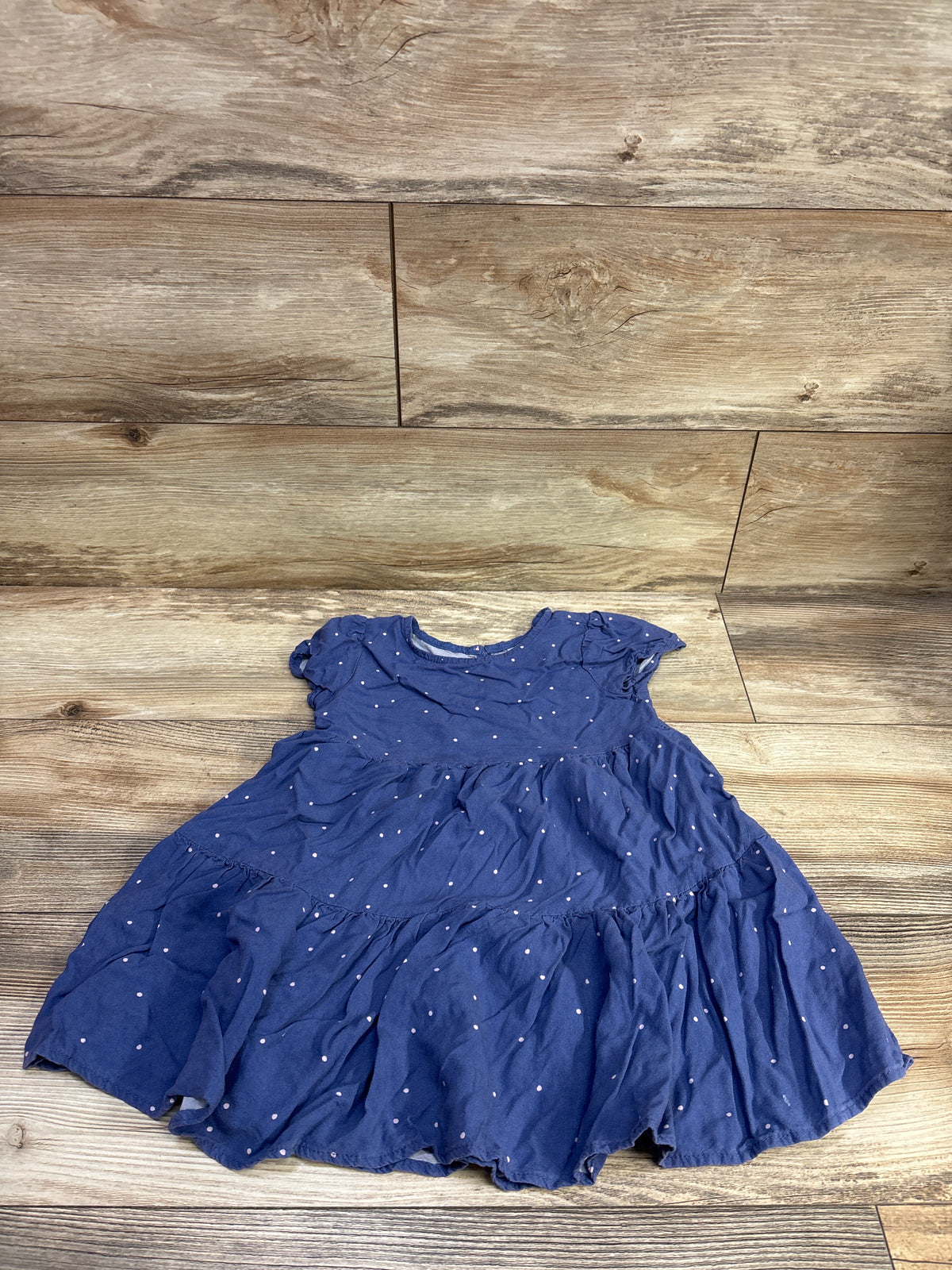 Cat & Jack Polka Dot Rayon Dress Blue sz 5T