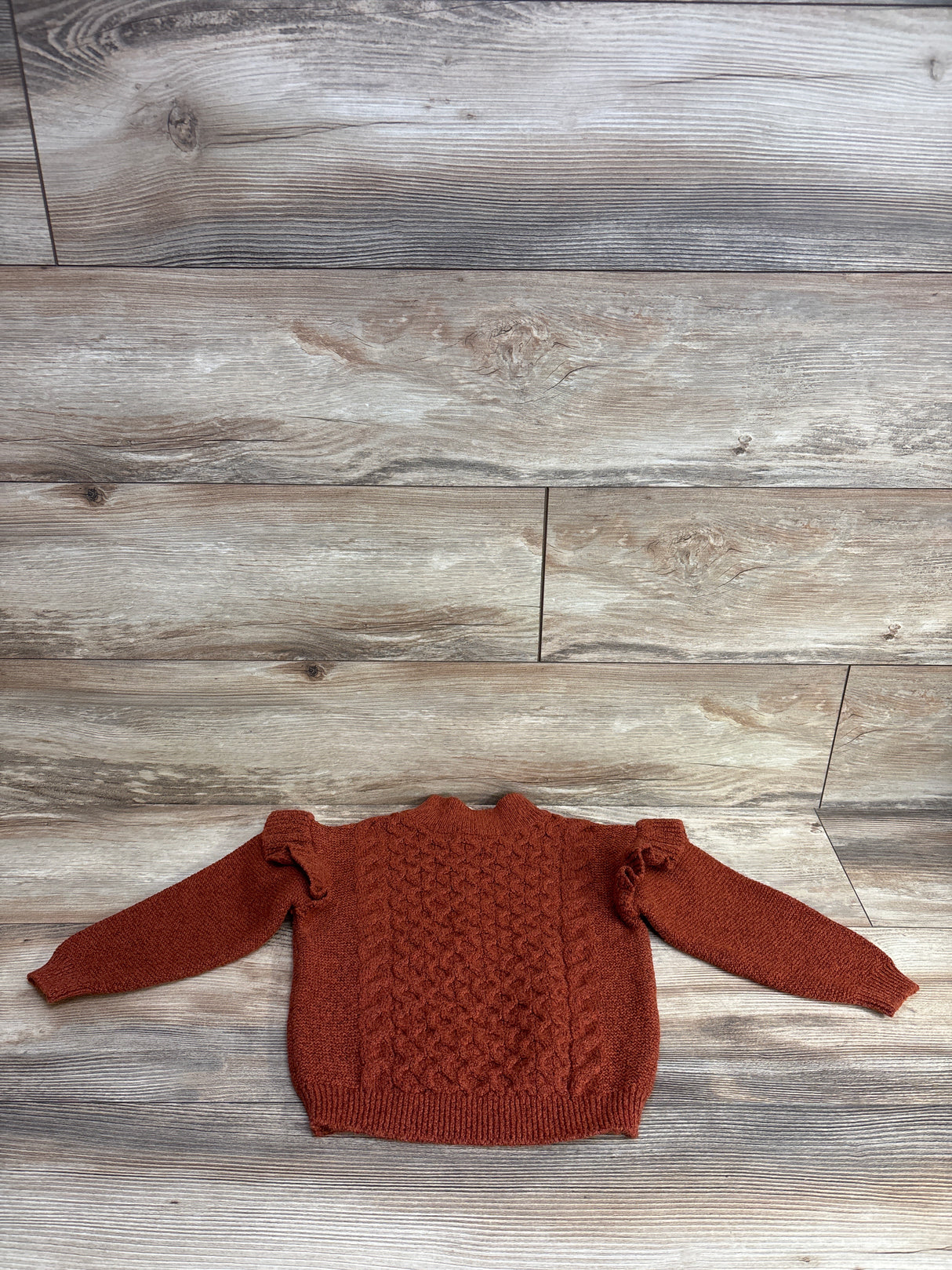 Old Navy Mock-Neck Ruffle-Trim Cable-Knit Sweater in Copper Dust sz 4T