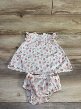 Deux Par Deux Baby Dress & Bloomers Set - Strawberries sz 12m