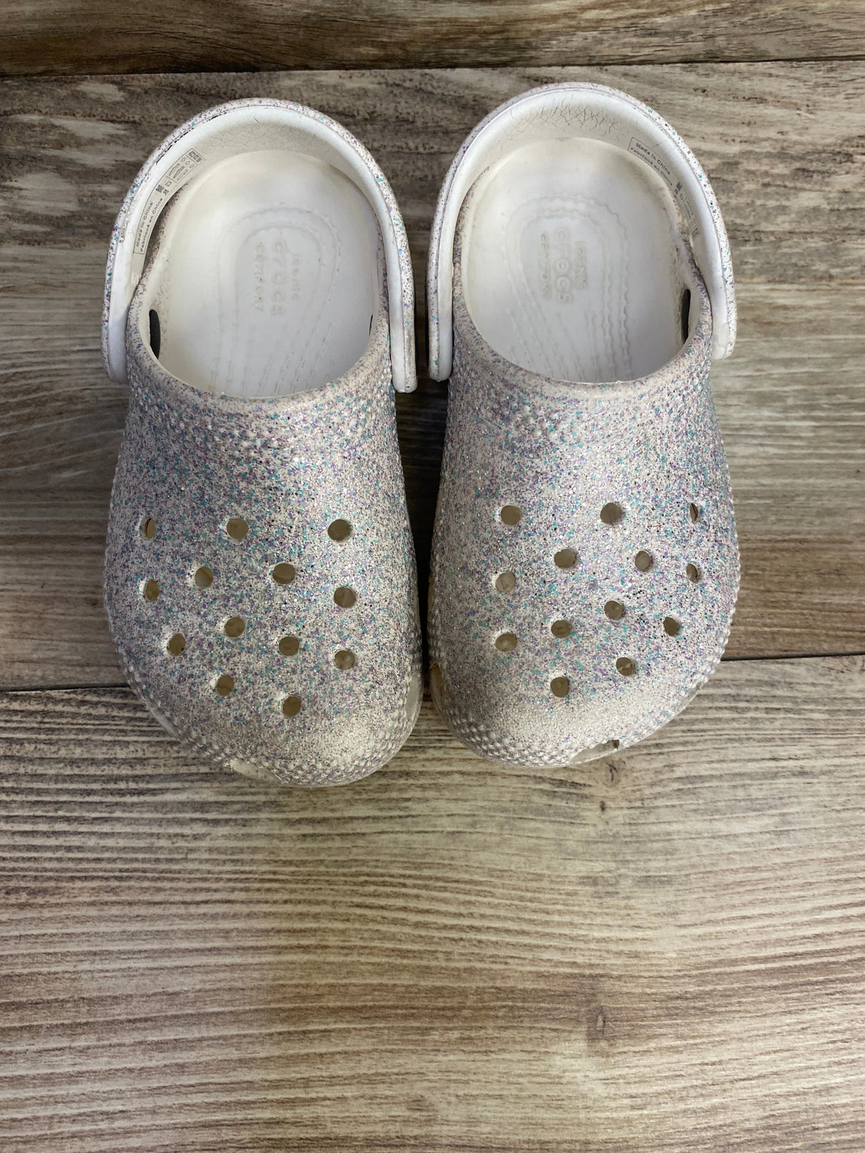 Crocs Classic Glitter Clogs Ivory sz 7c