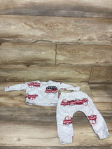 Kit + Pearl 2pc Firetruck Sweatshirt & Joggers Set Grey sz 12m