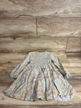 Biscotti Smocked Floral Long Sleeve Dress Blue sz 4T